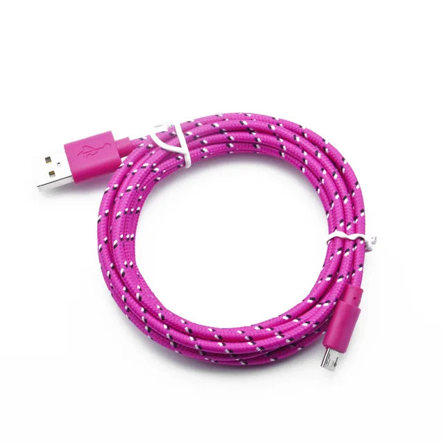 Cavo di ricarica Micro USB 1M 2M 3M in nylon intrecciato per Samsung Sony Xiaomi Android Phone