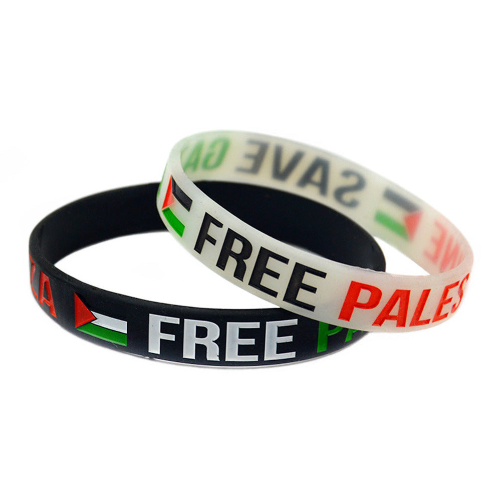 Braccialetto in silicone con bandiera palestinese