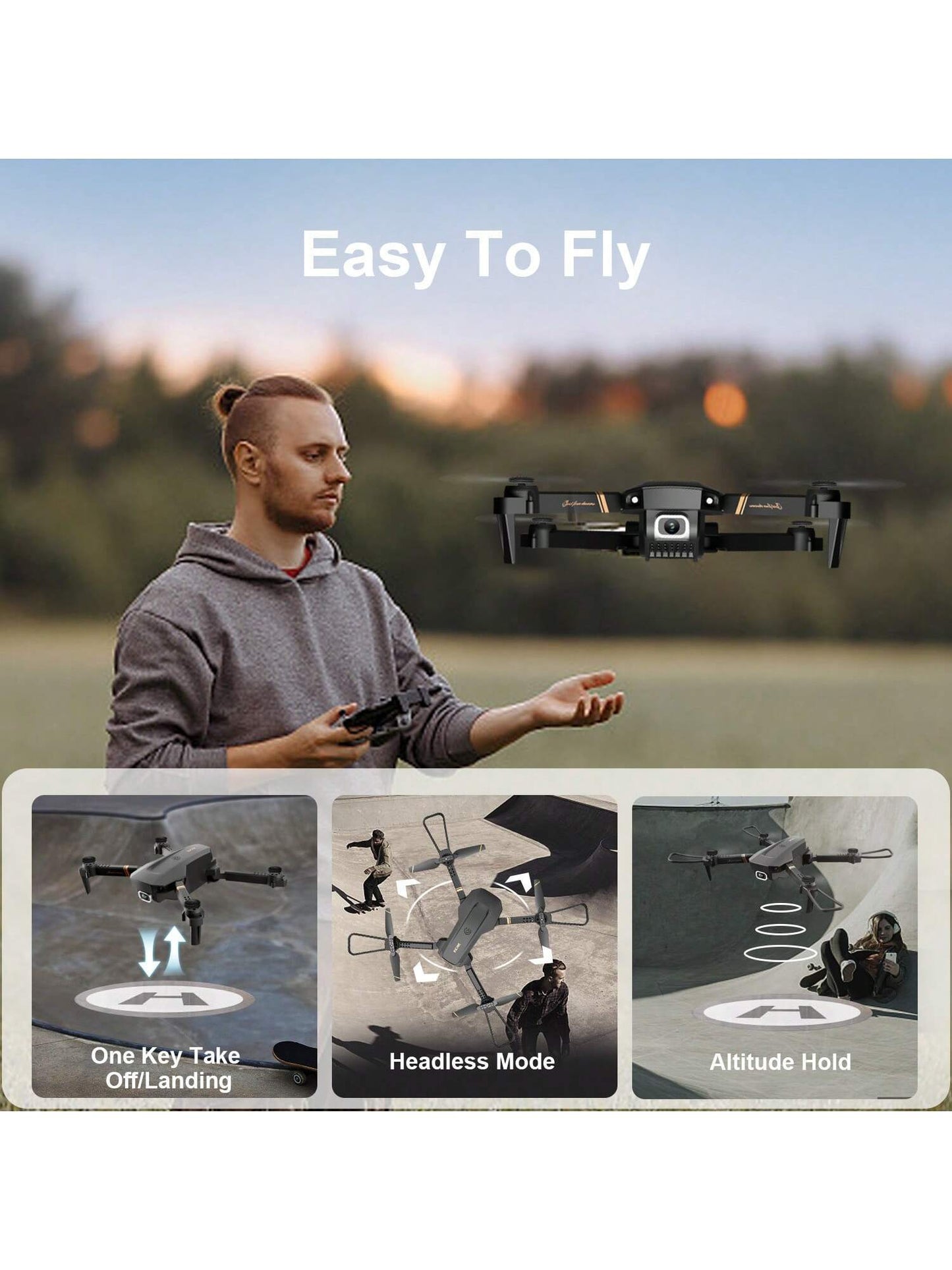 Mini drone pieghevole 4DRC V4 con telecamera 4K 1080P HD
