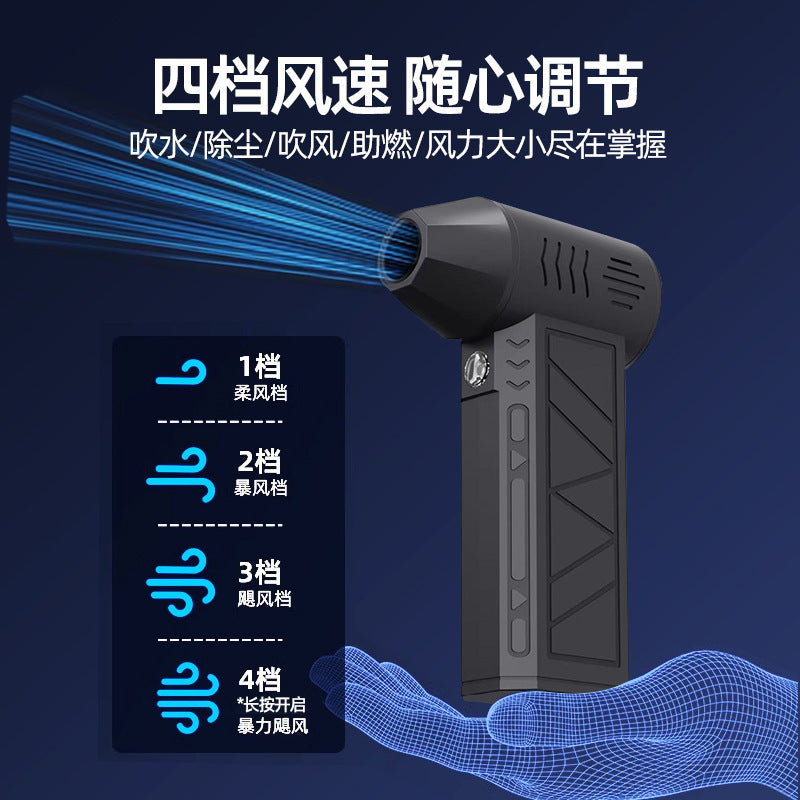 Mini Turbo Jet Fan 130.000 RPM Potenza Tascabile ad Alta Velocità con Luce LED