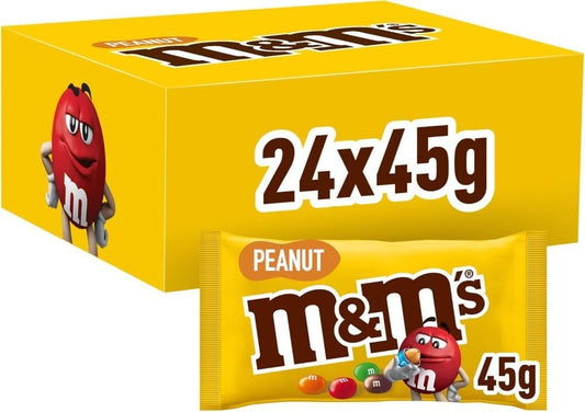 M&M's Peanut Chocolate Confetti Containing Peanuts, 24 Sachets Each 45G Chocolate Praline: Total 1080g