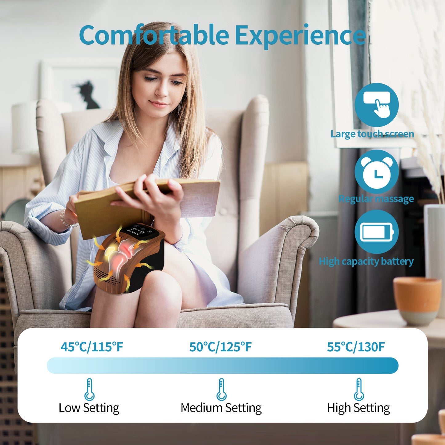 Massaggiatore per ginocchia elettrico intelligente per uso domestico