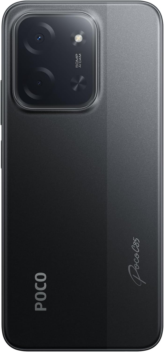 XIAOMI POCO C85, 8+256GB Smartphone, 6.9" 120Hz 8mm Design, MediaTek Helio G81-Ultra Octa-core, 50MP Dual AI Camera, 6000mAh, 2 Year Warranty, Black, Charger Not Included