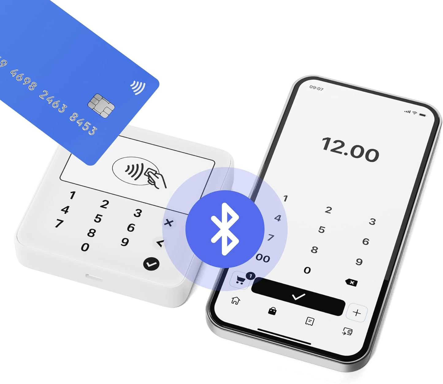 SUMUP Solo Lite POS Portable for Contactless Payments, Compatible with Smartphone, Tablet and Desktop, Bluetooth Connection, Accepts Cards and Digital Payments, White