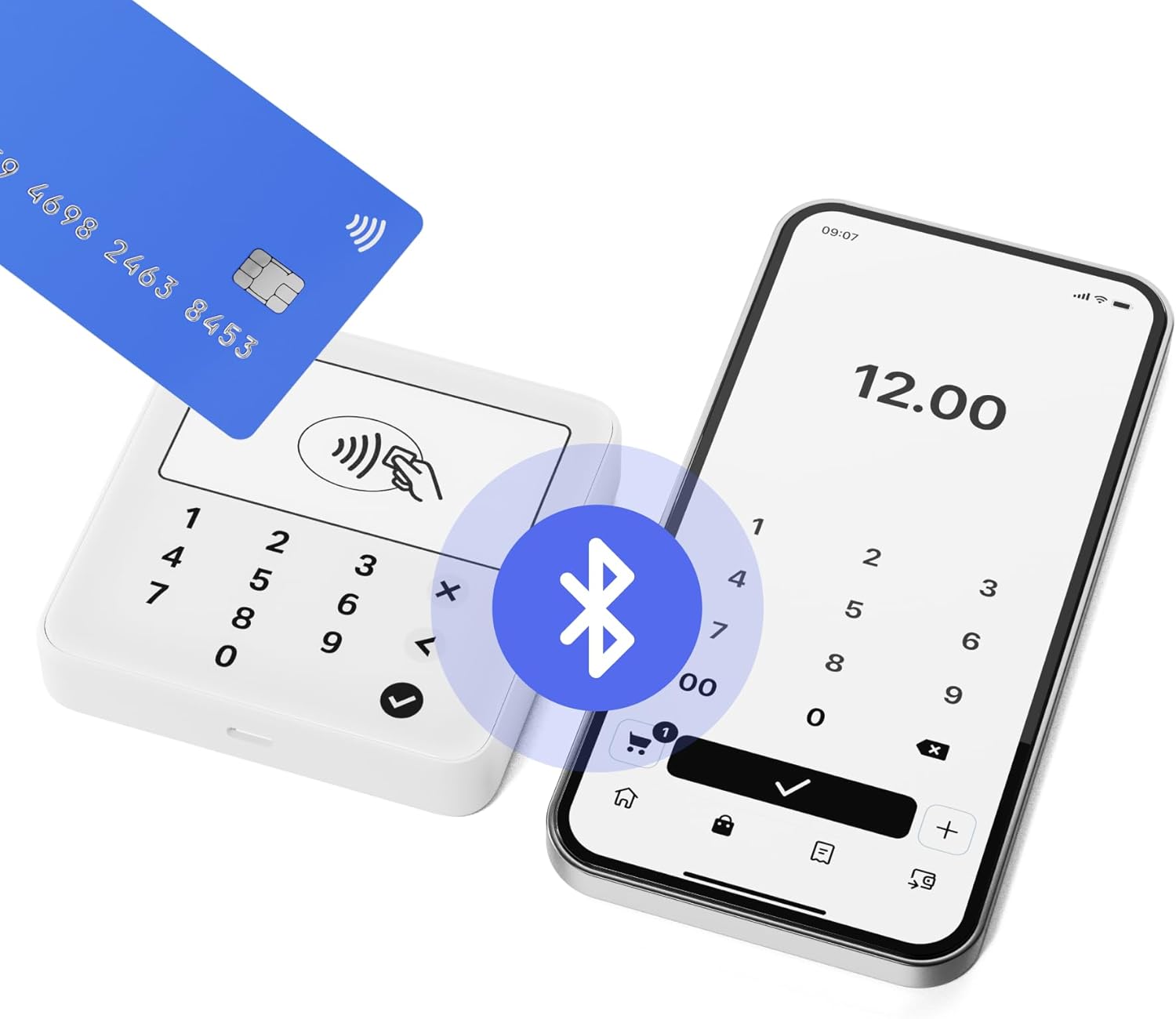 SUMUP Solo Lite POS Portable for Contactless Payments, Compatible with Smartphone, Tablet and Desktop, Bluetooth Connection, Accepts Cards and Digital Payments, White