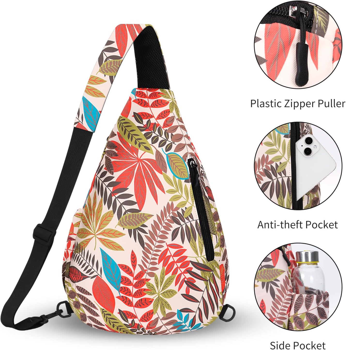 HUA ANGEL Sling Bag for Women Men Unisex Shoulder Bag on Chest Ultra Light Chest Pack Sports Work Travel School Outdoor Running