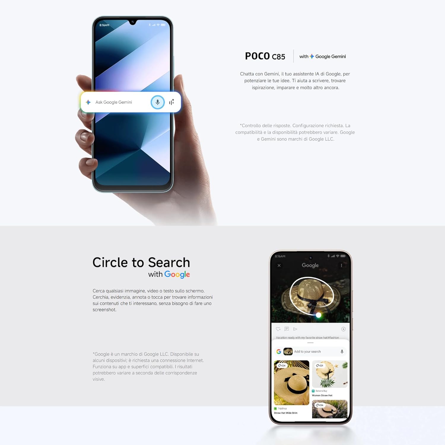 XIAOMI POCO C85, 8+256GB Smartphone, 6.9" 120Hz 8mm Design, MediaTek Helio G81-Ultra Octa-core, 50MP Dual AI Camera, 6000mAh, 2 Year Warranty, Black, Charger Not Included