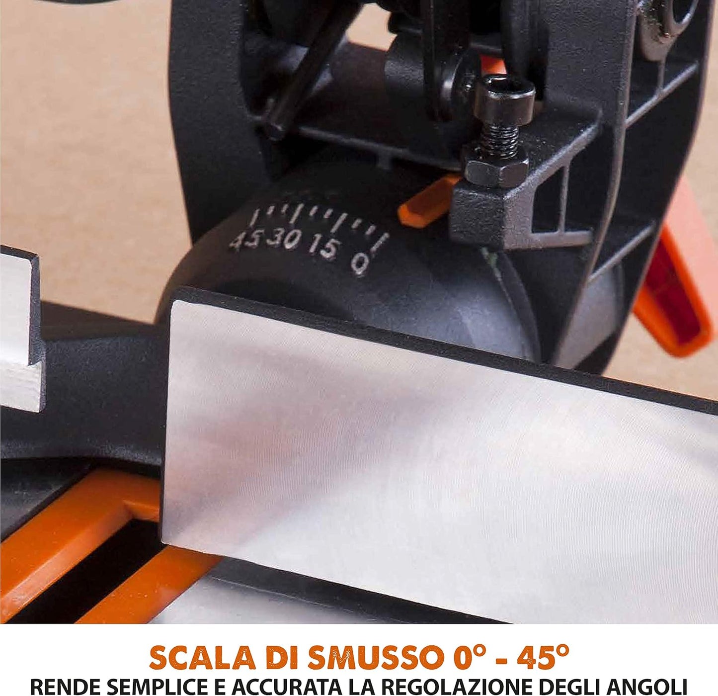 Evolution Power Tools R210Cms Multi-Material Radial Mitre Saw, 210 Mm, 230 V, Multicoloured, 42 x 29 x 32 cm, Idle speed 3750 rpm, Maximum cutting angle: 45°