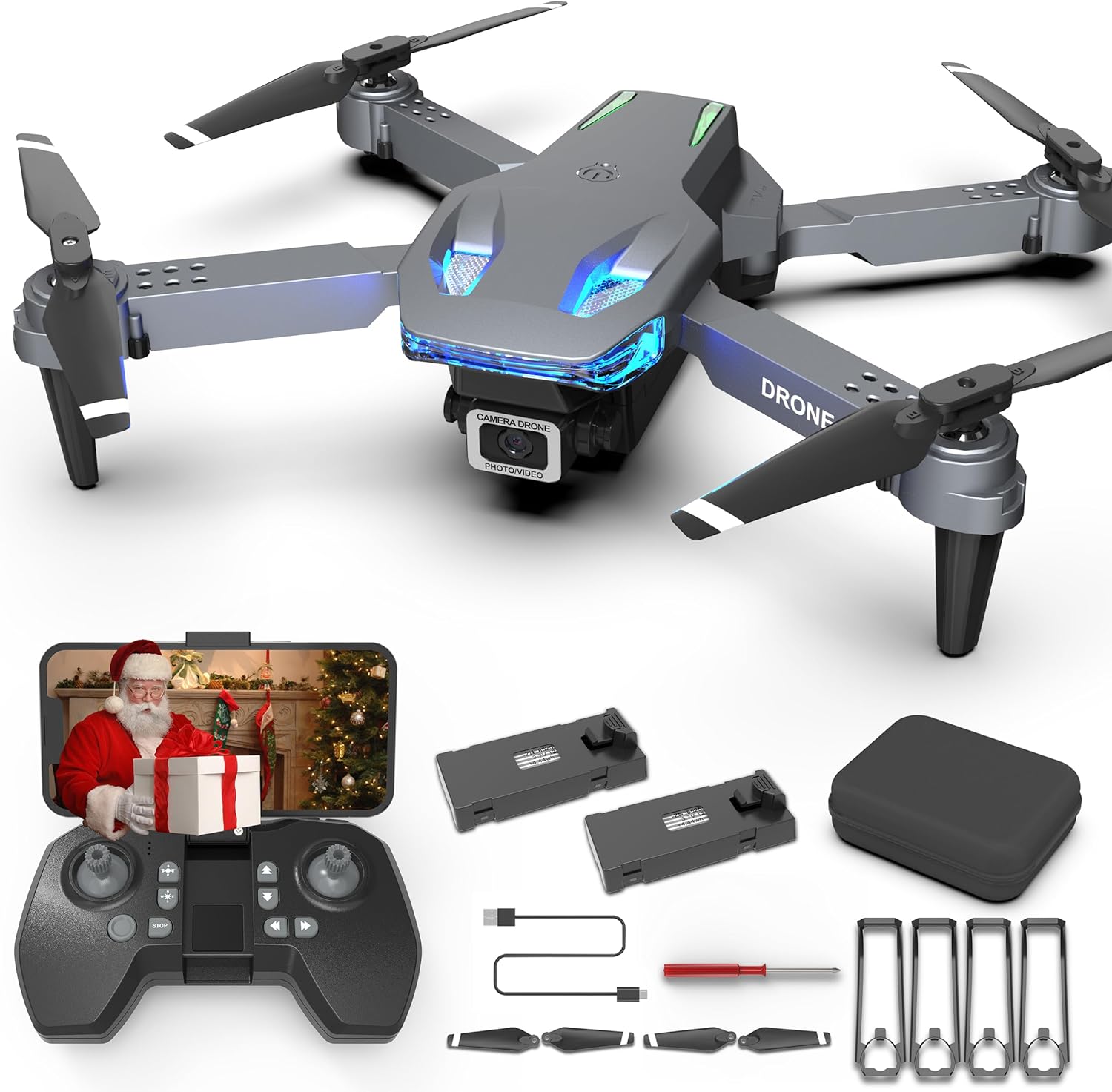 Wipkviey T28 Drone with Camera 1080P HD-Drones Professional for Kids Beginners with WiFi Live Video Quadcopter RC with 2 Batteries, Toy for Girls and Boys