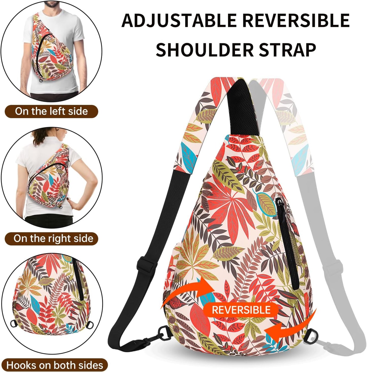 HUA ANGEL Sling Bag for Women Men Unisex Shoulder Bag on Chest Ultra Light Chest Pack Sports Work Travel School Outdoor Running