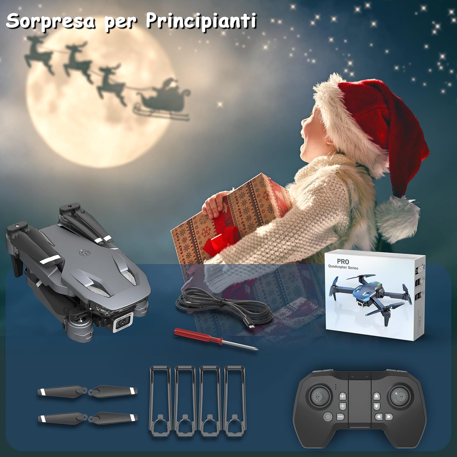 Wipkviey T28 Drone with Camera 1080P HD-Drones Professional for Kids Beginners with WiFi Live Video Quadcopter RC with 2 Batteries, Toy for Girls and Boys