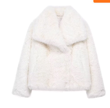 Cappotto invernale in peluche, moda, caldo, spesso, soffice, con risvolto, capispalla casual, top a maniche lunghe, abbigliamento da donna