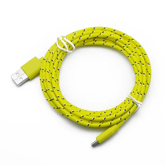 Cavo di ricarica Micro USB 1M 2M 3M in nylon intrecciato per Samsung Sony Xiaomi Android Phone