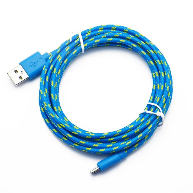 Cavo di ricarica Micro USB 1M 2M 3M in nylon intrecciato per Samsung Sony Xiaomi Android Phone