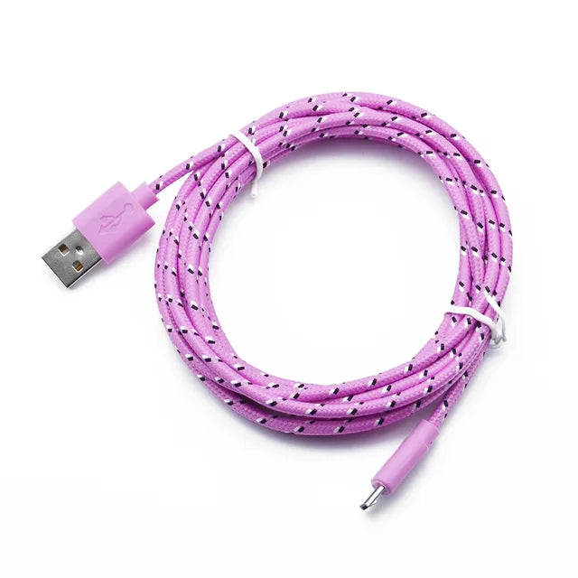 Cavo di ricarica Micro USB 1M 2M 3M in nylon intrecciato per Samsung Sony Xiaomi Android Phone