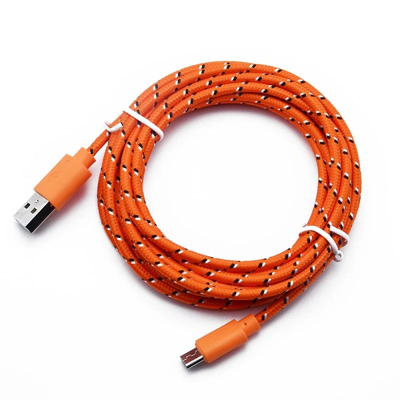 Cavo di ricarica Micro USB 1M 2M 3M in nylon intrecciato per Samsung Sony Xiaomi Android Phone