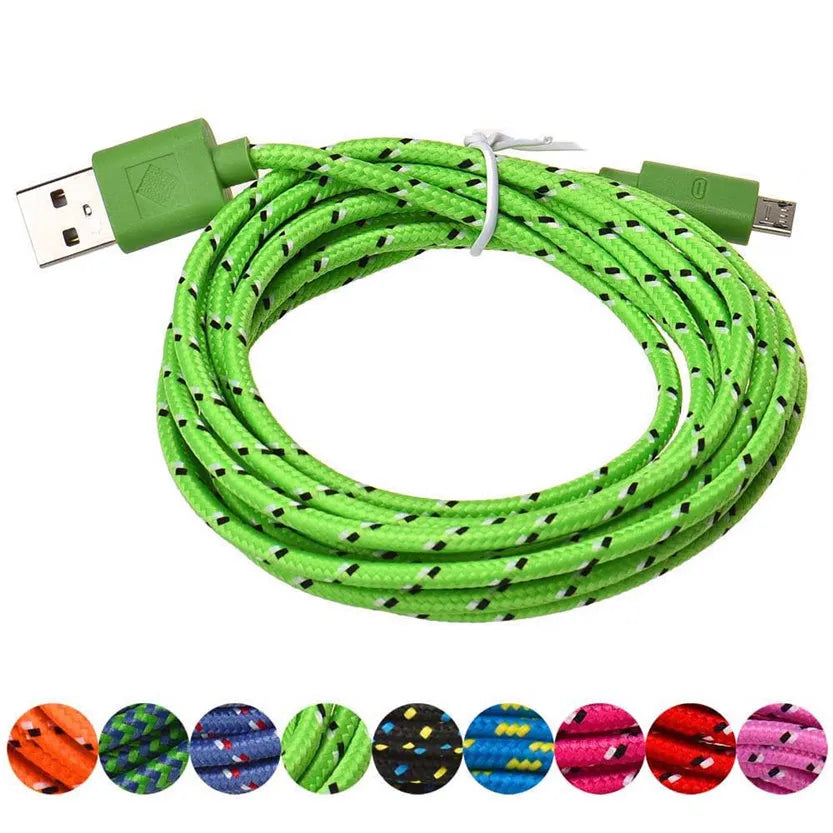 Cavo di ricarica Micro USB 1M 2M 3M in nylon intrecciato per Samsung Sony Xiaomi Android Phone
