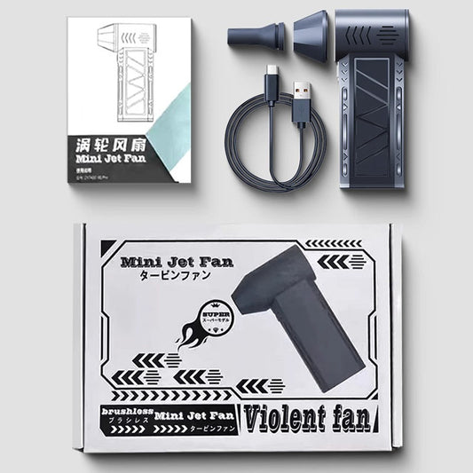 Mini Turbo Jet Fan 130.000 RPM Potenza Tascabile ad Alta Velocità con Luce LED