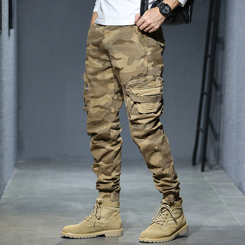 Cargo mimetici slim stile militare