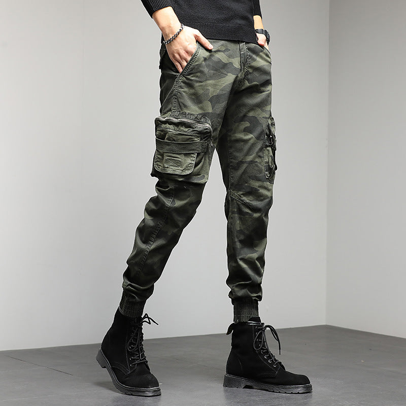 Cargo mimetici slim stile militare