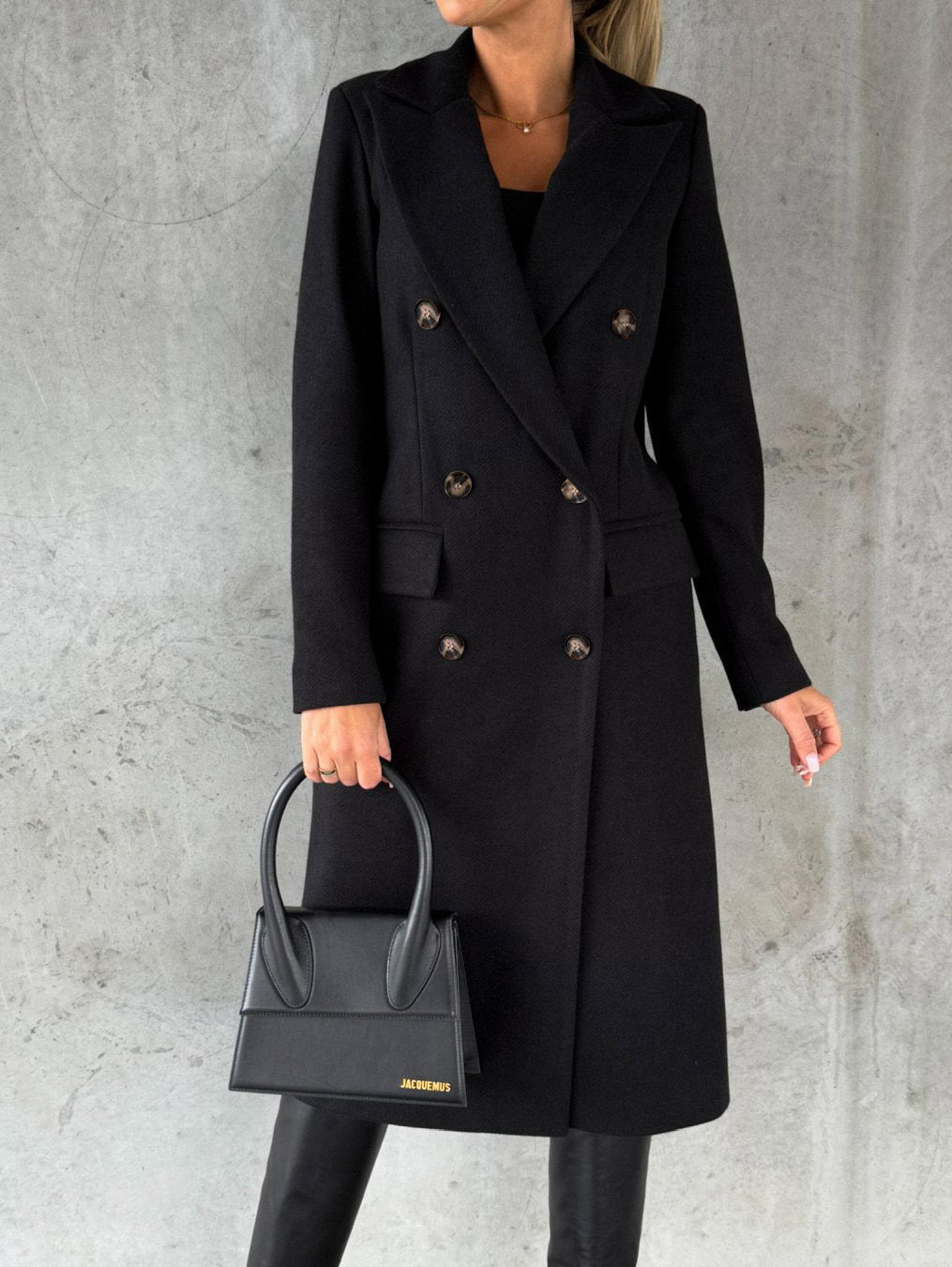 Cappotto doppiopetto con reverse