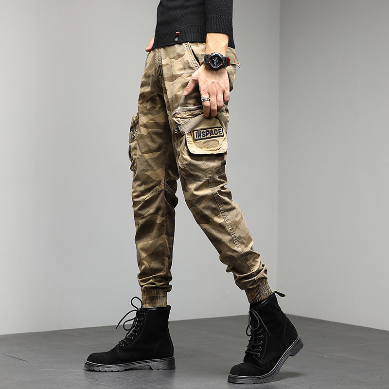 Cargo mimetici slim stile militare