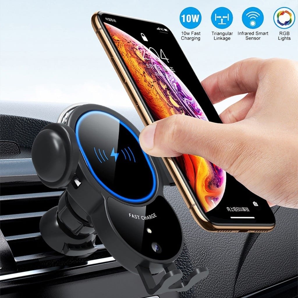 Caricabatterie rapido wireless da 10 W con supporto automatico per la tua auto